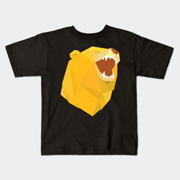 Geometric Bear Kids T-Shirt by natexopher